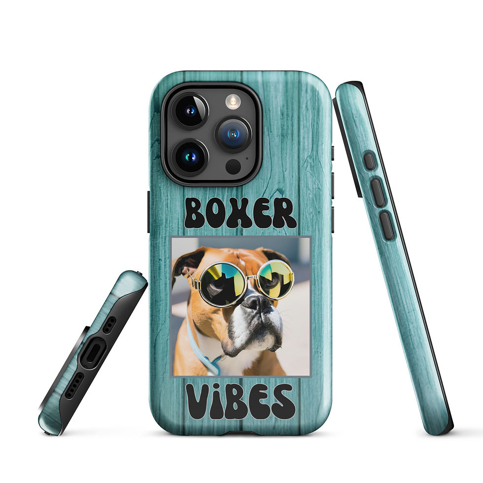 Thumbnail: Tough Case for iPhone® Boxer Vibes with Sunglasses and Wooden Background