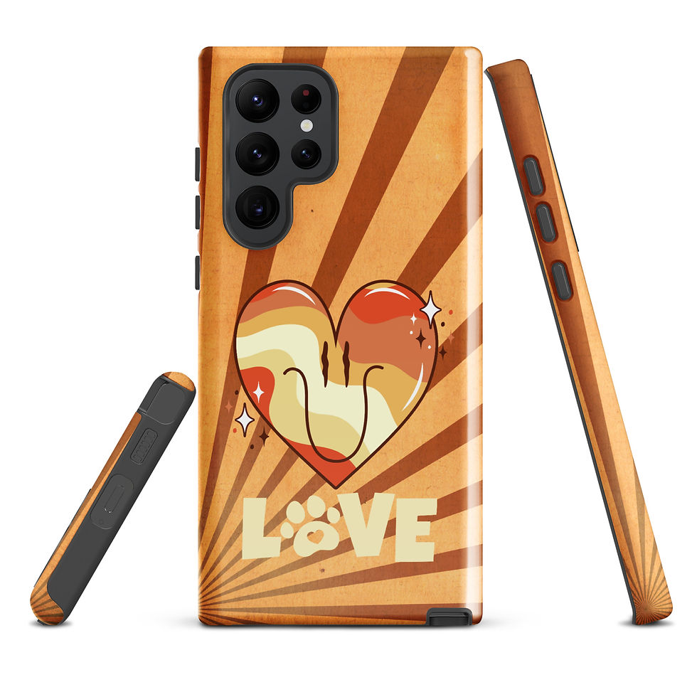 Thumbnail: Tough case for Samsung® Golden Groovy Heart with Love Paw Print