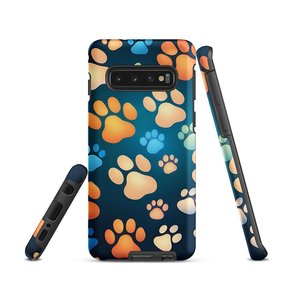 Thumbnail: Tough case for Samsung® Paw Prints With Blue Gradient Background