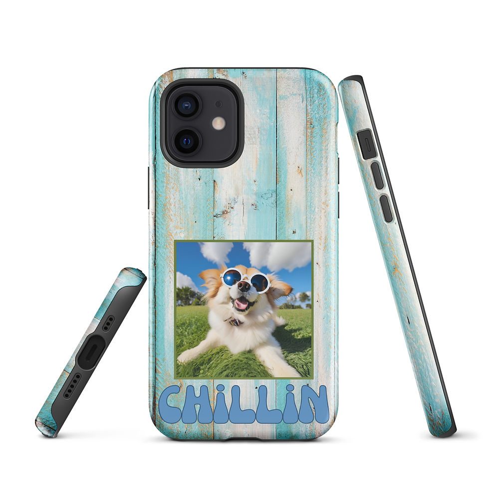 Thumbnail: Tough Case for iPhone® Dog Just Chillin with Sunglasses and Wood Background