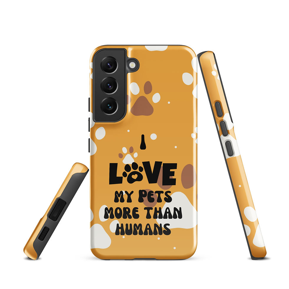 Thumbnail: Tough case for Samsung®  I Love My Pets More Than Humans Paw Print