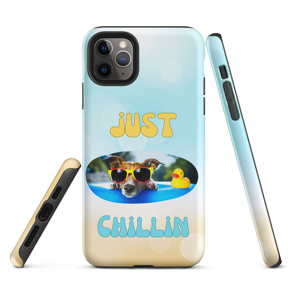 Thumbnail: Tough Case for iPhone® Dog Chillin in a Floatie with Rubber Ducky Friend