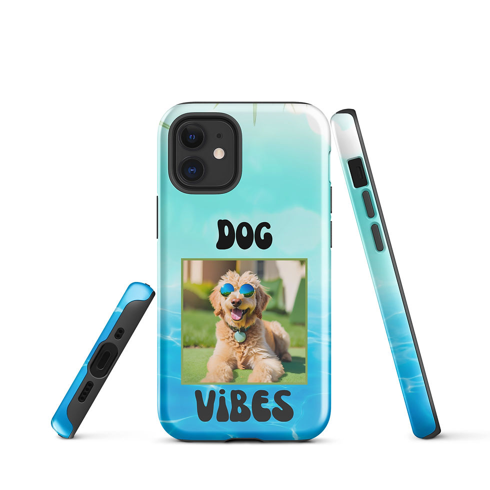 Thumbnail: Tough Case for iPhone® Dog Vibes with Sunglasses and Glistening Water Background