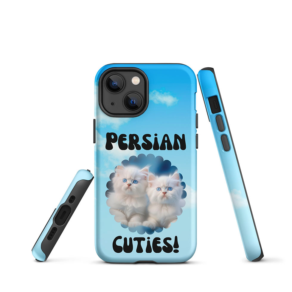Thumbnail: Tough Case for iPhone® Blue Eyed Persian Kittens with Blue Sky Background