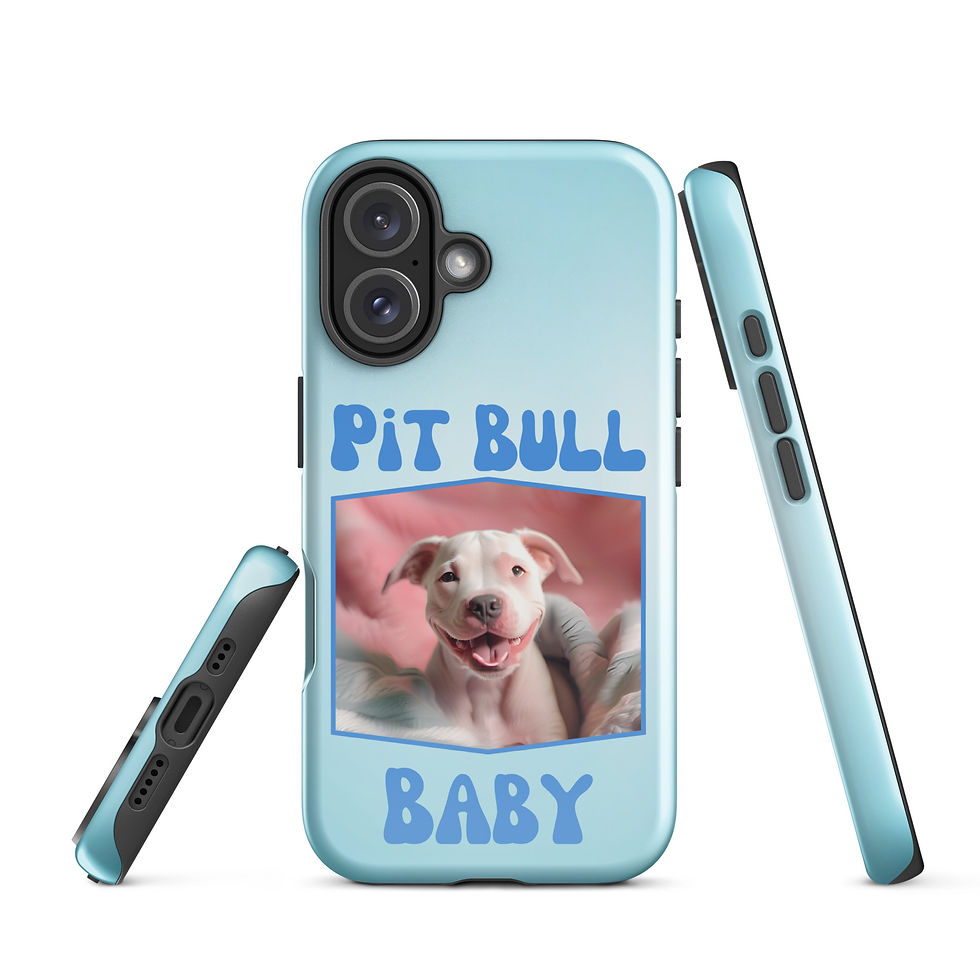 Thumbnail: Tough Case for iPhone® Baby Pit Bull Puppy with Blue Gradient Background