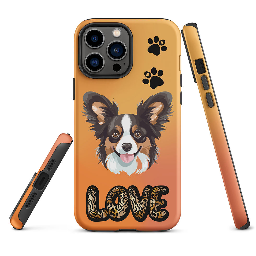 Thumbnail: Tough Case for iPhone® Precious Animal Print and Paws with Gradient Background