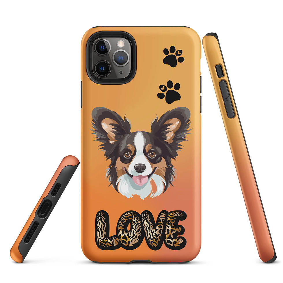 Thumbnail: Tough Case for iPhone® Precious Animal Print and Paws with Gradient Background