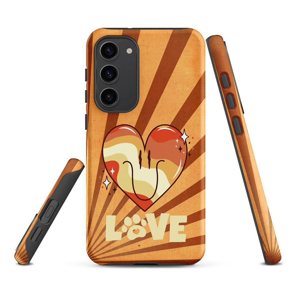 Thumbnail: Tough case for Samsung® Golden Groovy Heart with Love Paw Print