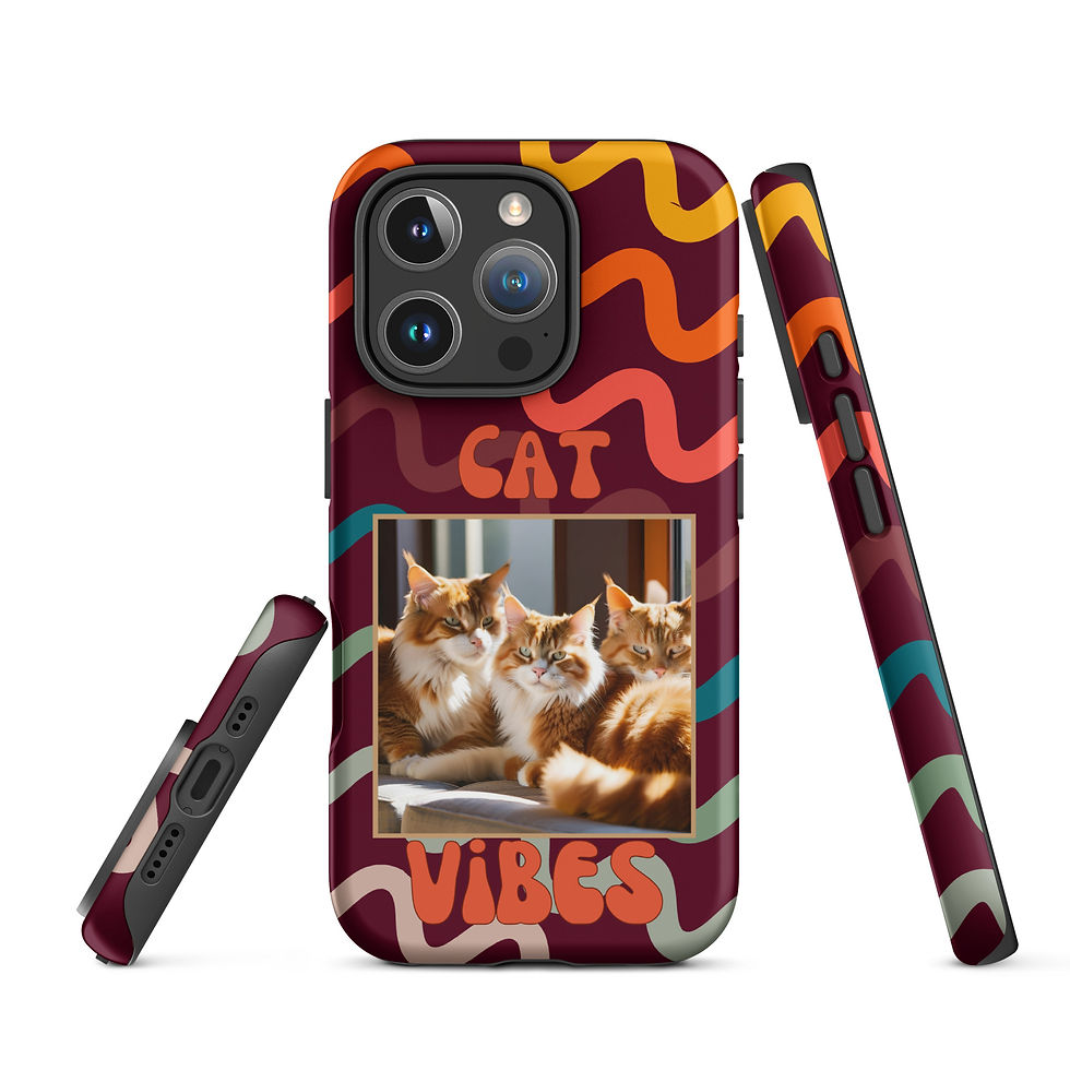 Thumbnail: Tough Case for iPhone® Cat Vibes Orange