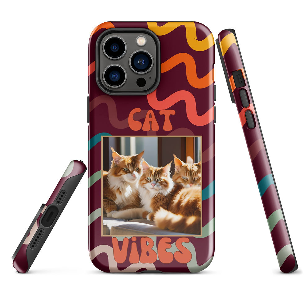 Thumbnail: Tough Case for iPhone® Cat Vibes Orange