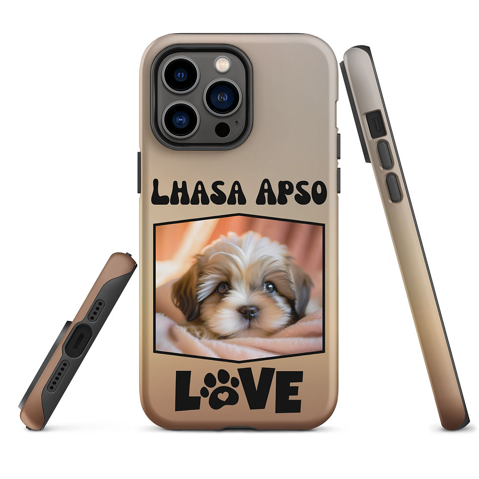Thumbnail: Tough Case for iPhone® Lhasa Apso Puppy Love with Gradient Background