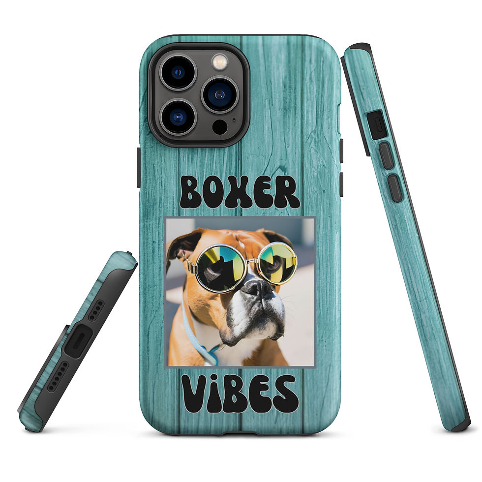 Thumbnail: Tough Case for iPhone® Boxer Vibes with Sunglasses and Wooden Background