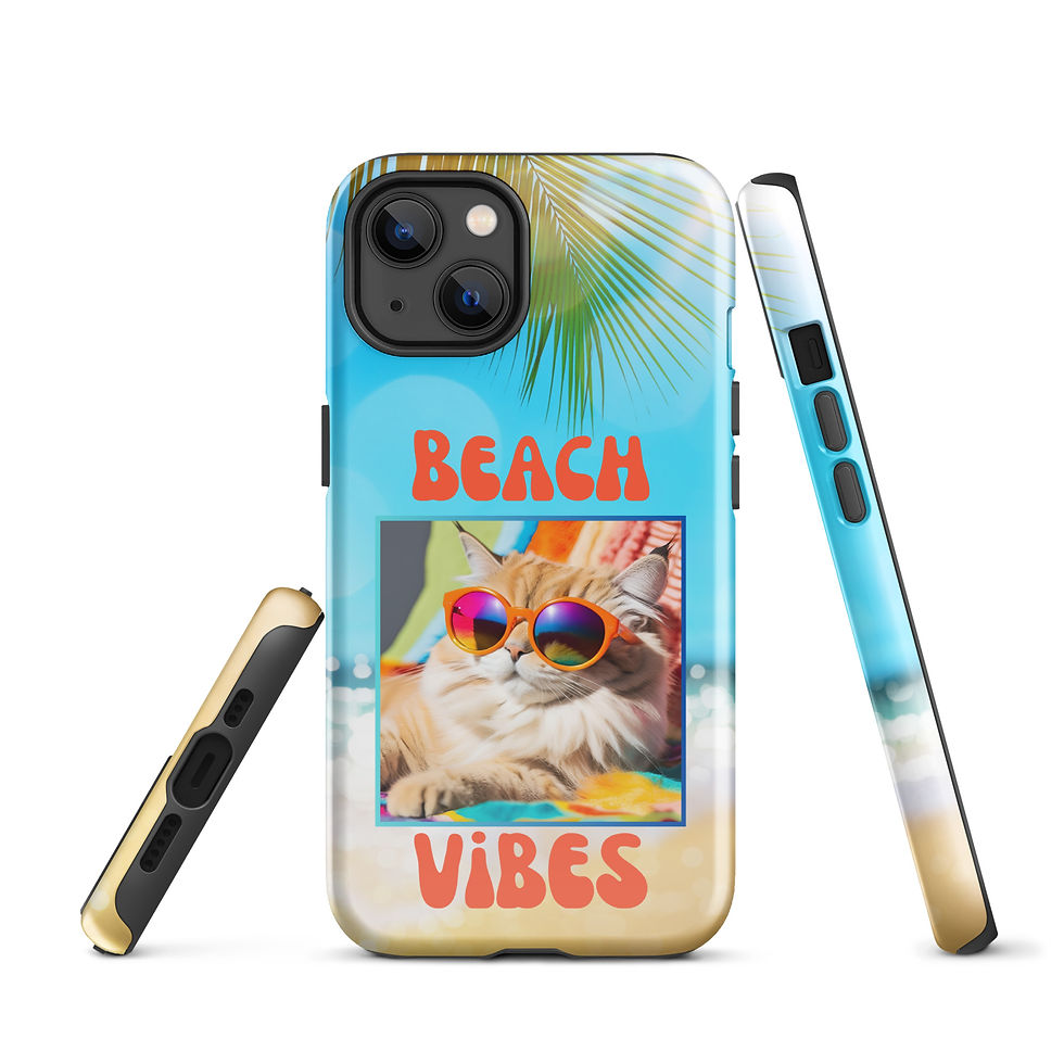 Thumbnail: Tough Case for iPhone® Cat Beach Vibes with Sunglasses 1