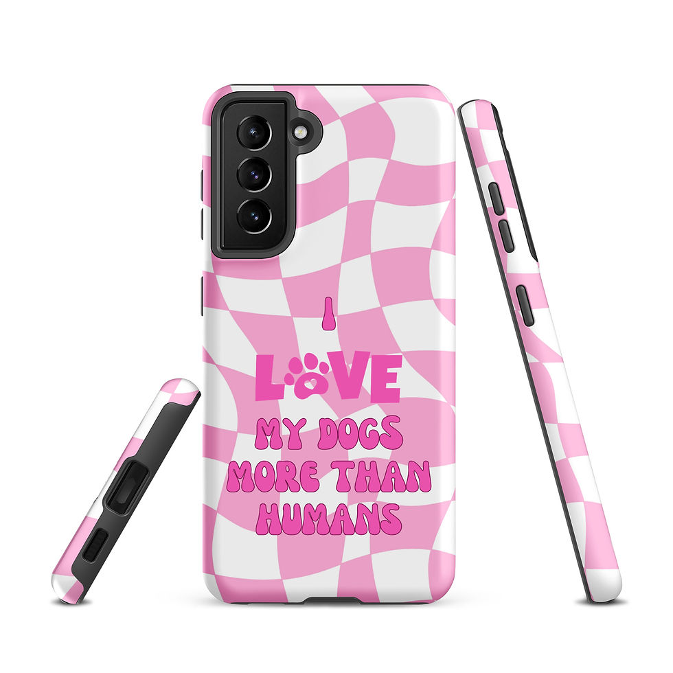Thumbnail: Tough case for Samsung®  I Love My Dogs More Than Humans Checker Background 