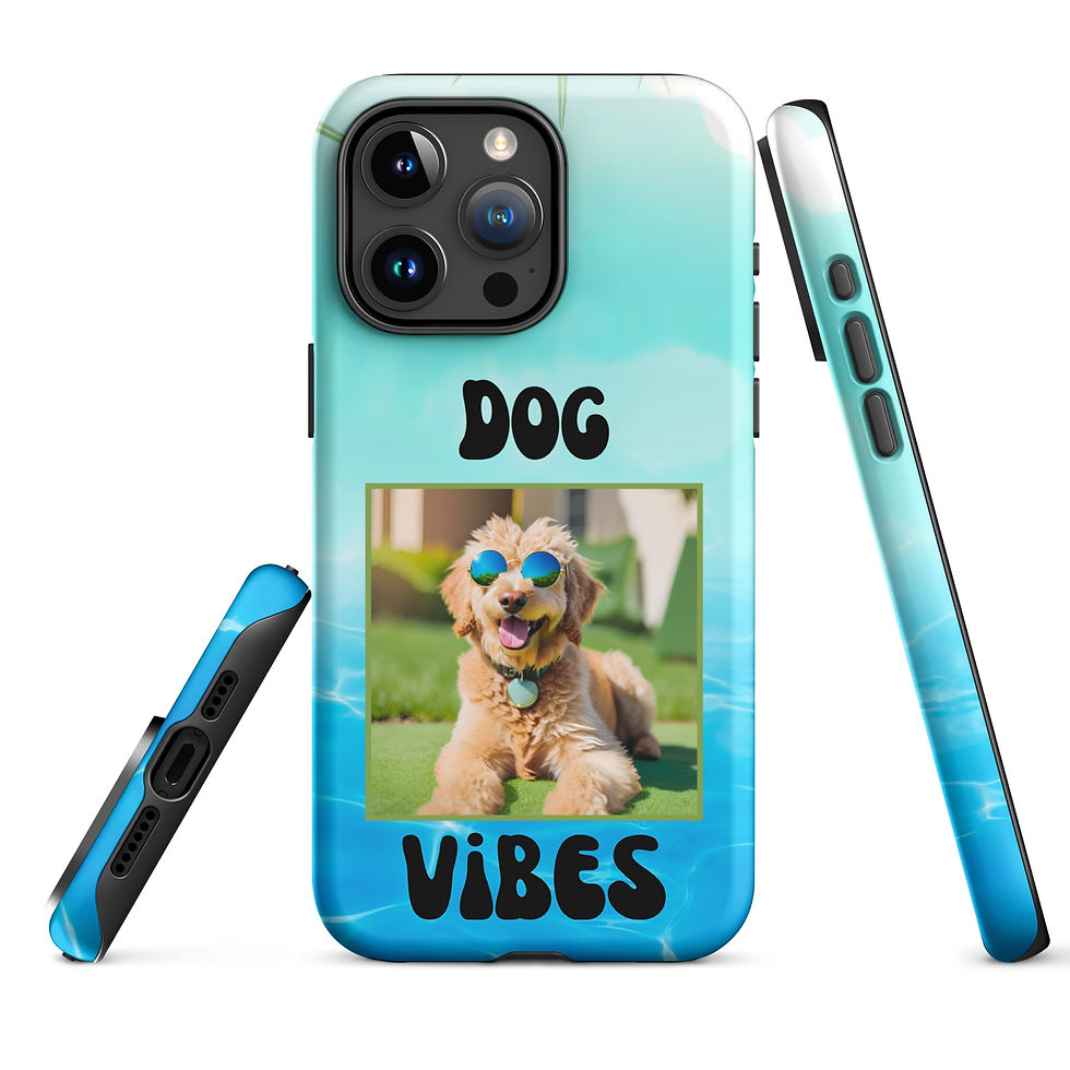 Thumbnail: Tough Case for iPhone® Dog Vibes with Sunglasses and Glistening Water Background