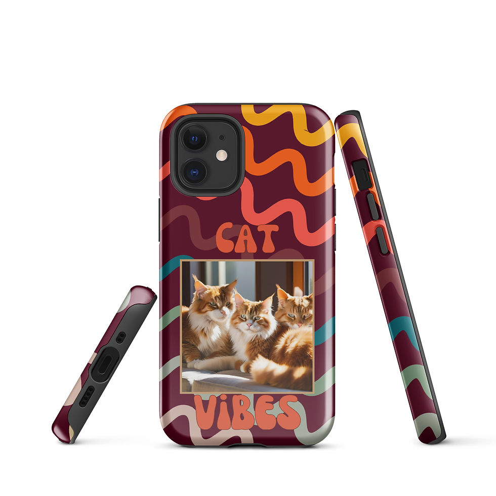 Thumbnail: Tough Case for iPhone® Cat Vibes Orange