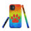 Thumbnail: Tough Case for iPhone® Paw Print with Stain Glass Bright Background