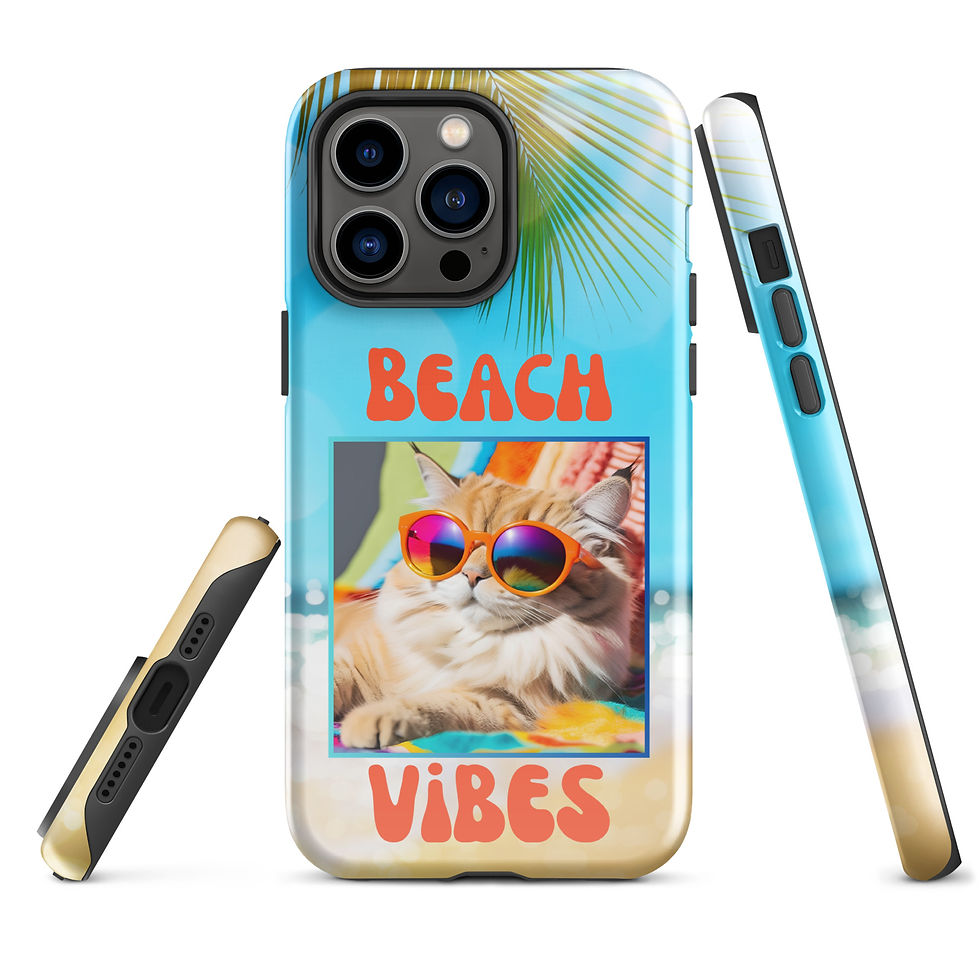 Thumbnail: Tough Case for iPhone® Cat Beach Vibes with Sunglasses 1