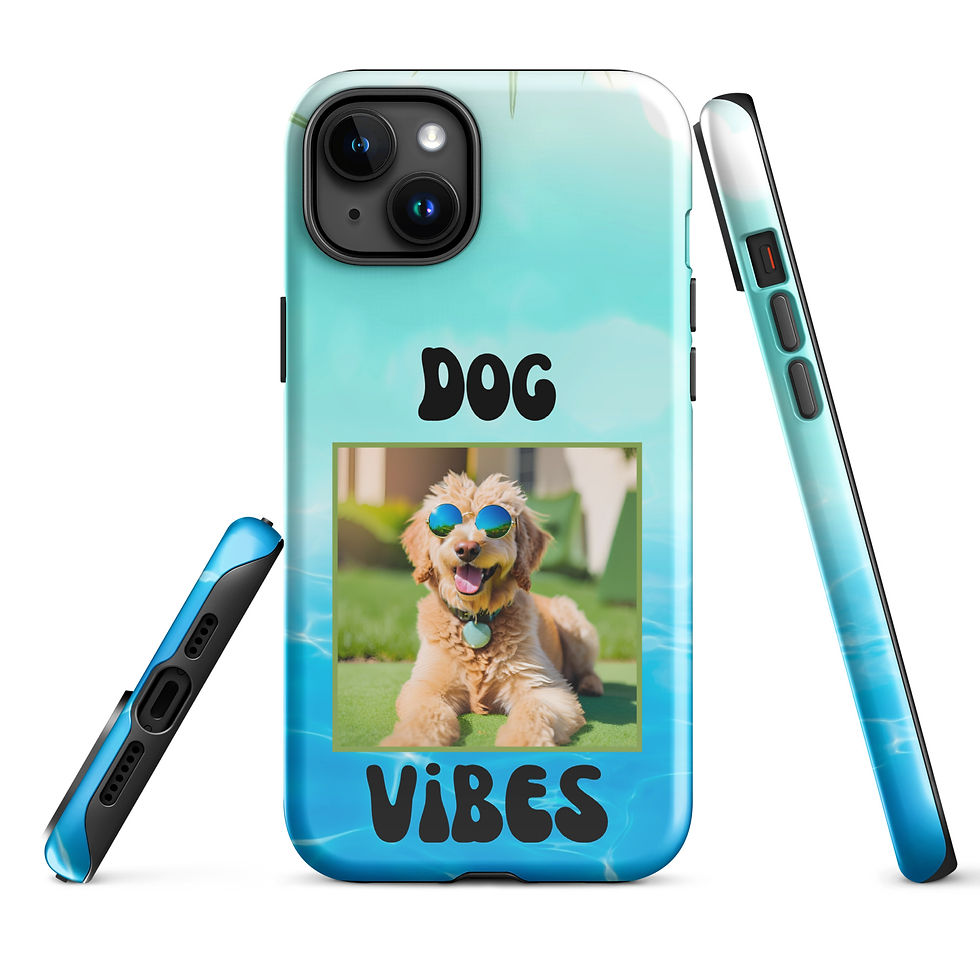 Thumbnail: Tough Case for iPhone® Dog Vibes with Sunglasses and Glistening Water Background