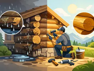 Log Home Moisture Damage Repair Done Right