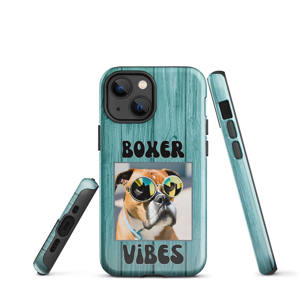 Thumbnail: Tough Case for iPhone® Boxer Vibes with Sunglasses and Wooden Background