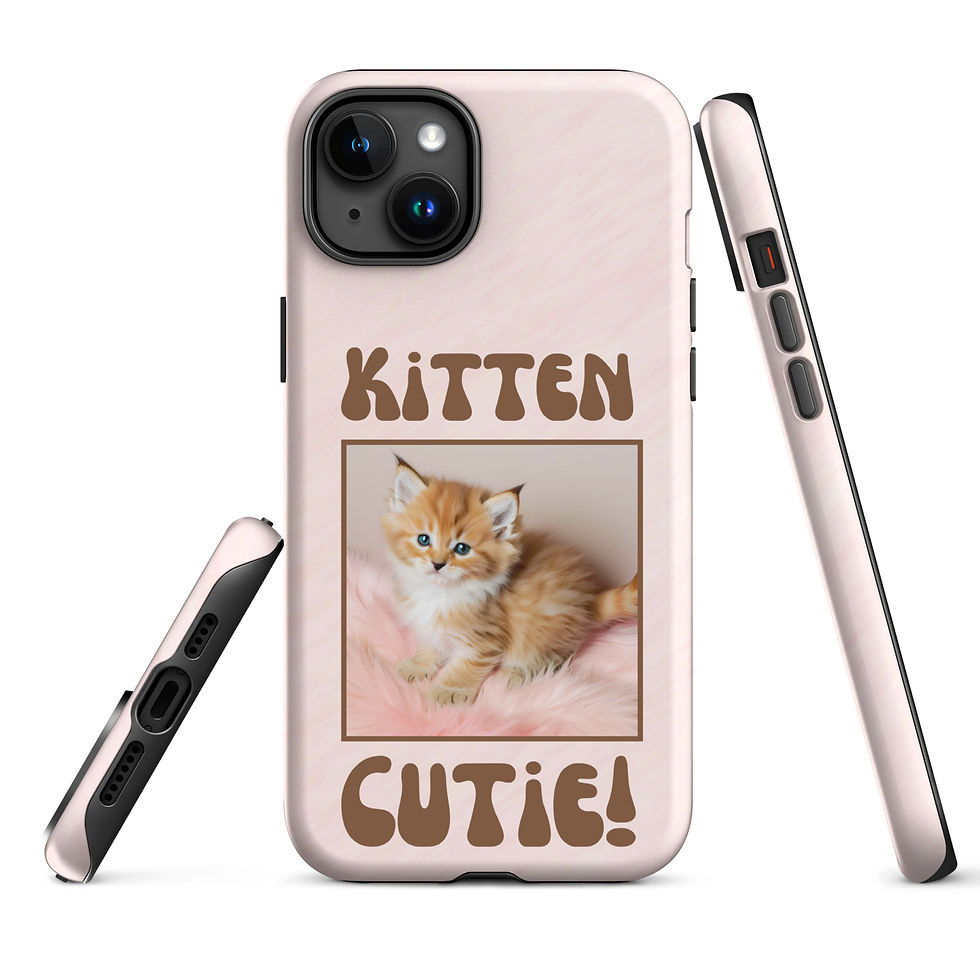 Thumbnail: Tough Case for iPhone® Kitten Cutie With Pink Background