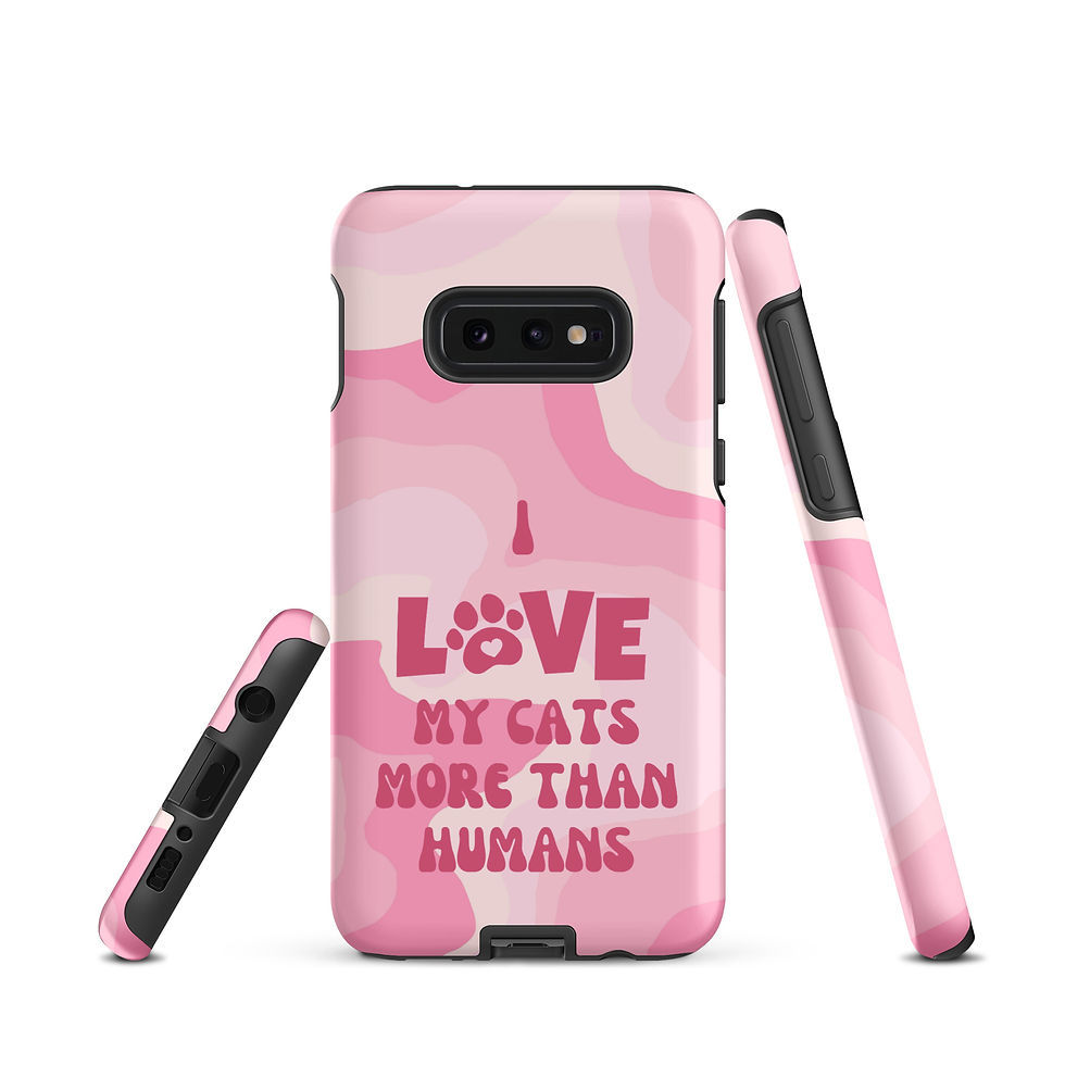 Thumbnail: Tough case for Samsung® I Love my Cats More than Humans Pink Background