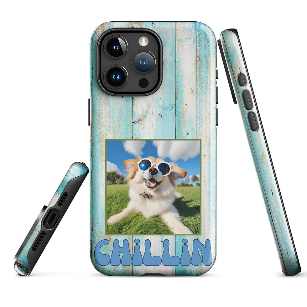 Thumbnail: Tough Case for iPhone® Dog Just Chillin with Sunglasses and Wood Background