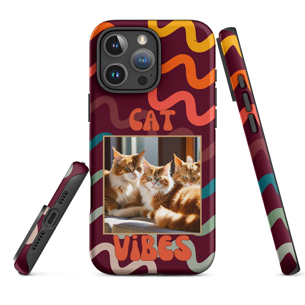 Thumbnail: Tough Case for iPhone® Cat Vibes Orange