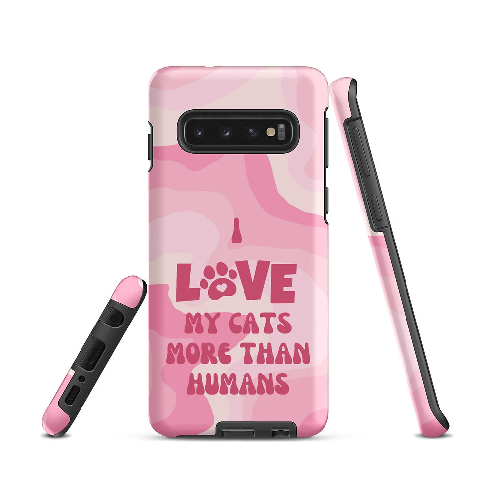 Thumbnail: Tough case for Samsung® I Love my Cats More than Humans Pink Background