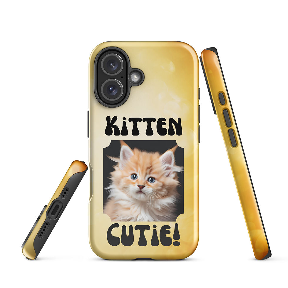 Thumbnail: Tough Case for iPhone® Orange Fluff Kitten Cutie with dynamic background