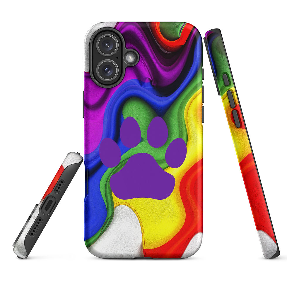 Thumbnail: Tough Case for iPhone® Paw with Ultimate Groovy Background