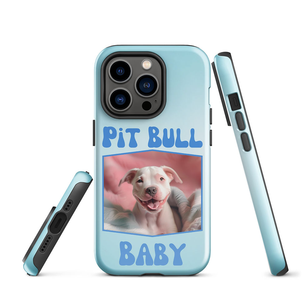 Thumbnail: Tough Case for iPhone® Baby Pit Bull Puppy with Blue Gradient Background