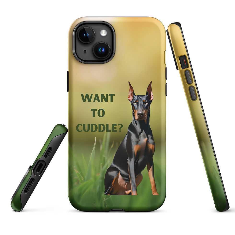 Thumbnail: Tough Case for iPhone® Doberman Cuddle with Nature Background
