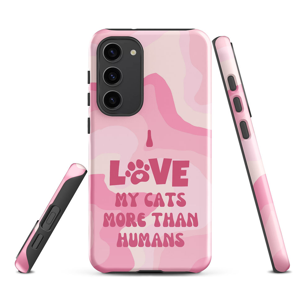 Thumbnail: Tough case for Samsung® I Love my Cats More than Humans Pink Background
