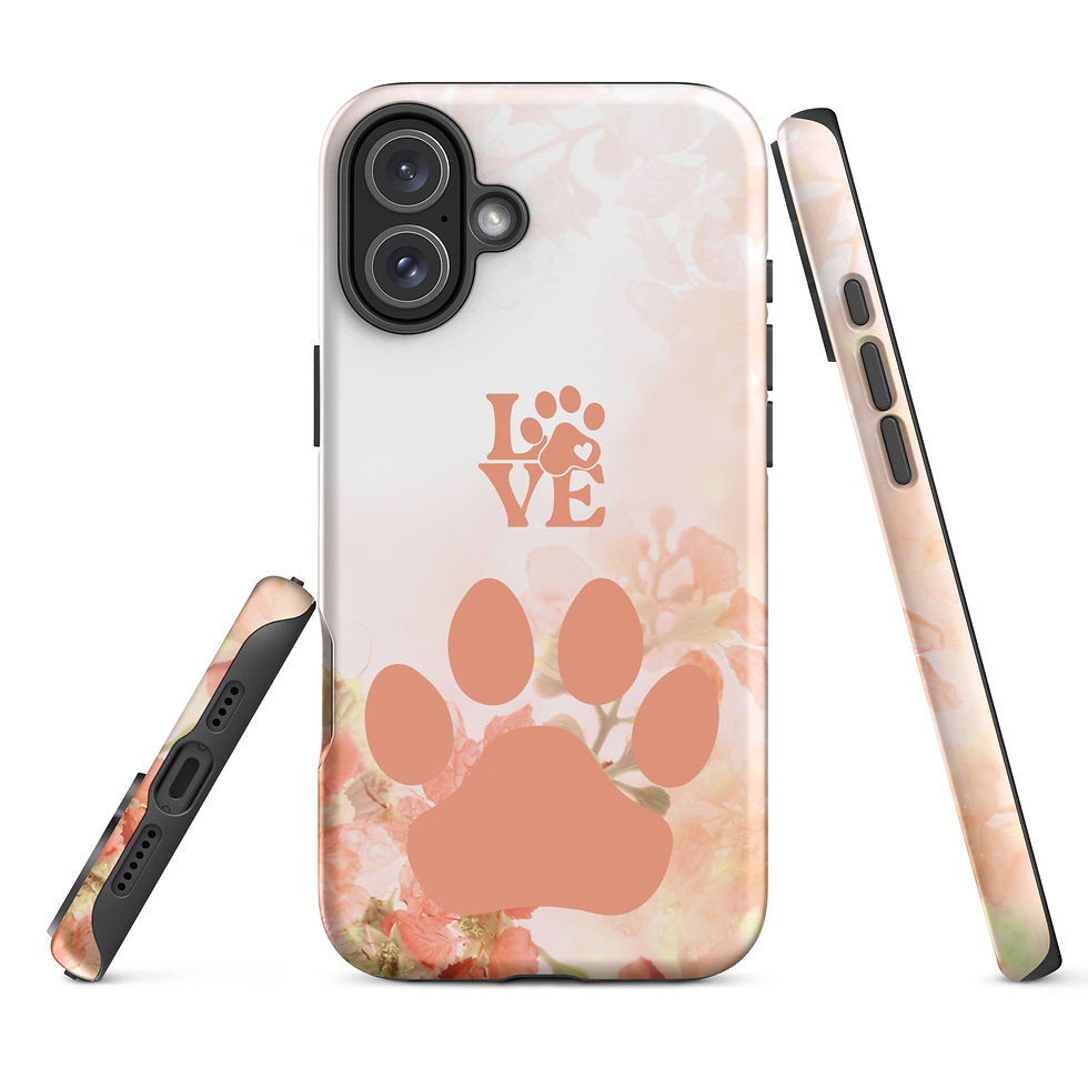 Thumbnail: Tough Case for iPhone® Peachy Paw with Vintage Nature Background