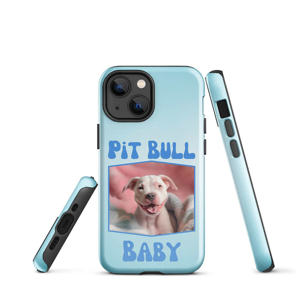 Thumbnail: Tough Case for iPhone® Baby Pit Bull Puppy with Blue Gradient Background