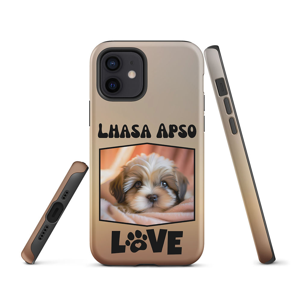 Thumbnail: Tough Case for iPhone® Lhasa Apso Puppy Love with Gradient Background