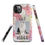 Thumbnail: Tough Case for iPhone® Cat Vibes Multicolor Cat w/ Retro Paper Flower Background