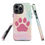 Thumbnail: Tough Case for iPhone® Pink Paw with Pastel Background