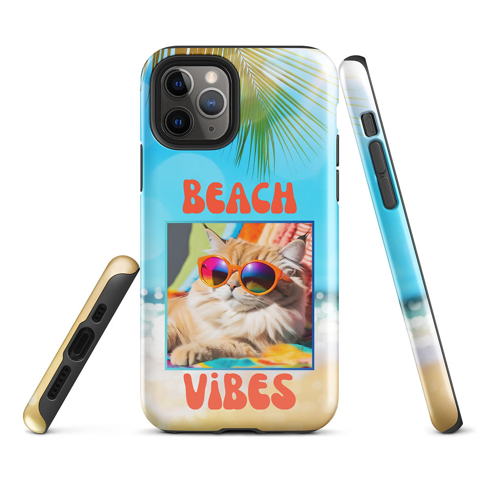 Thumbnail: Tough Case for iPhone® Cat Beach Vibes with Sunglasses 1