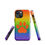 Thumbnail: Tough Case for iPhone® Pawprint with Bright Rainbow Background