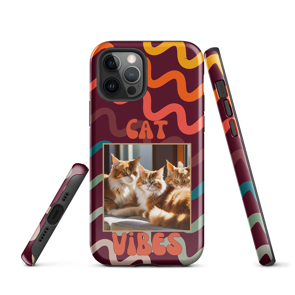Thumbnail: Tough Case for iPhone® Cat Vibes Orange