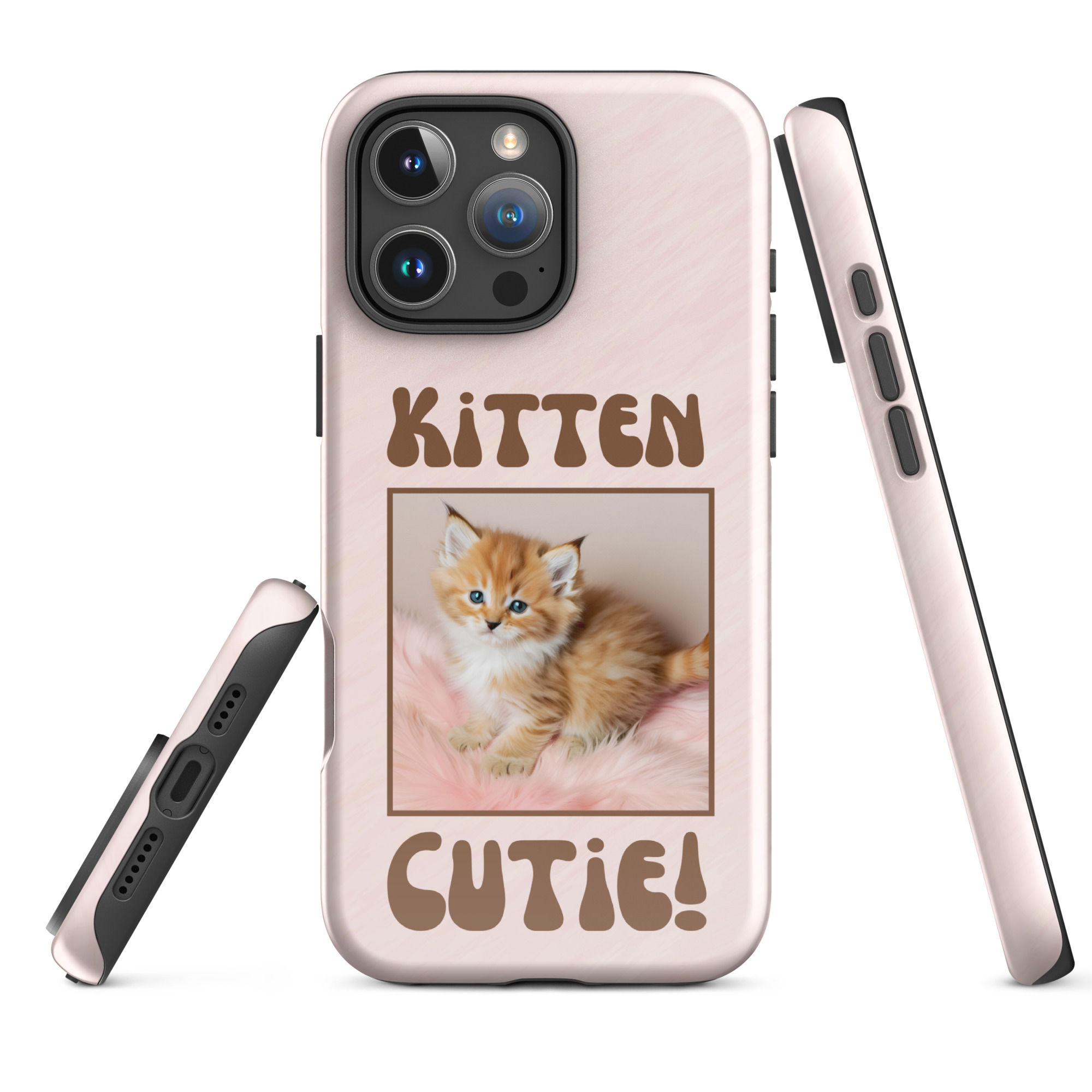 Tough Case for iPhone® Kitten Cutie With Pink Background