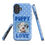 Thumbnail: Tough Case for iPhone® Puppy Dalmatian Love with Blue Polka Dot Background