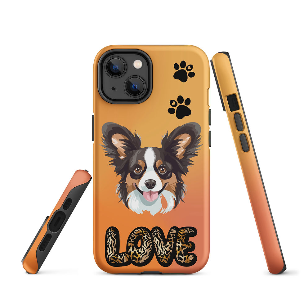 Thumbnail: Tough Case for iPhone® Precious Animal Print and Paws with Gradient Background