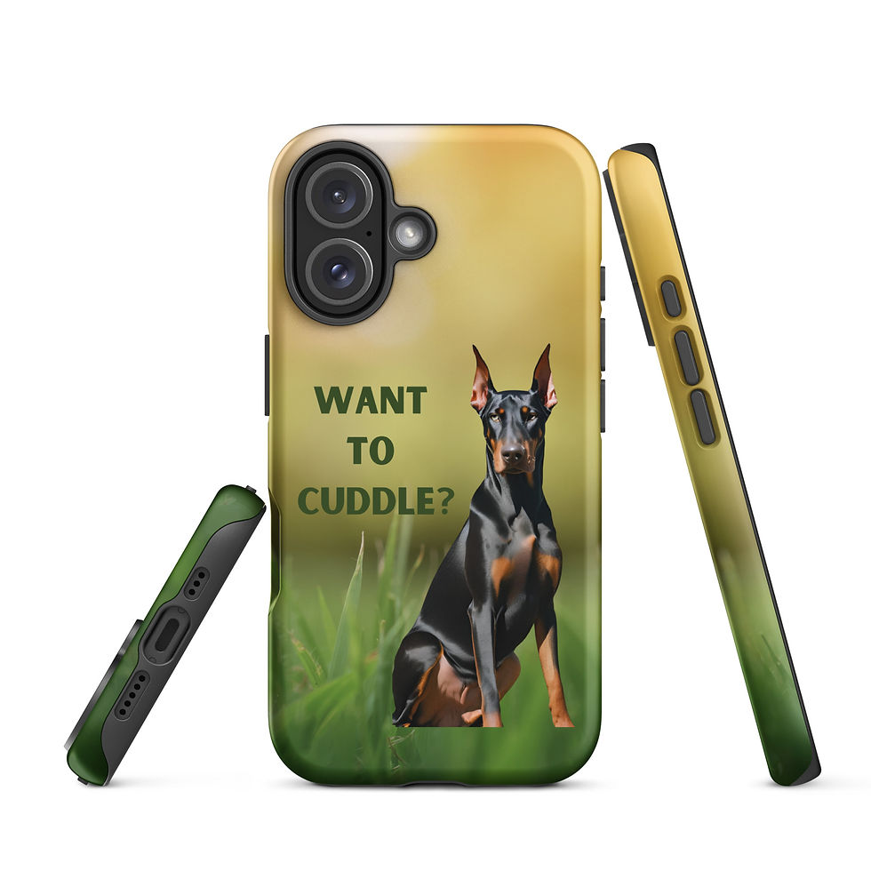 Thumbnail: Tough Case for iPhone® Doberman Cuddle with Nature Background