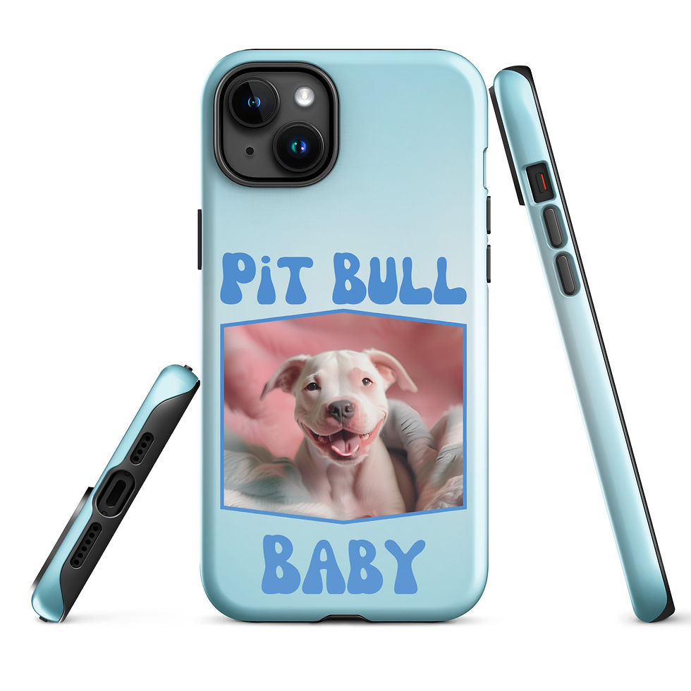 Thumbnail: Tough Case for iPhone® Baby Pit Bull Puppy with Blue Gradient Background