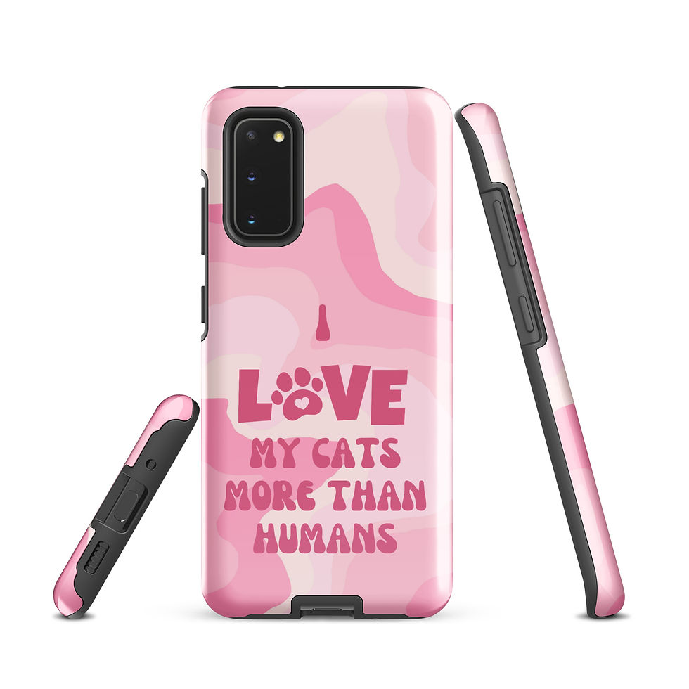 Thumbnail: Tough case for Samsung® I Love my Cats More than Humans Pink Background