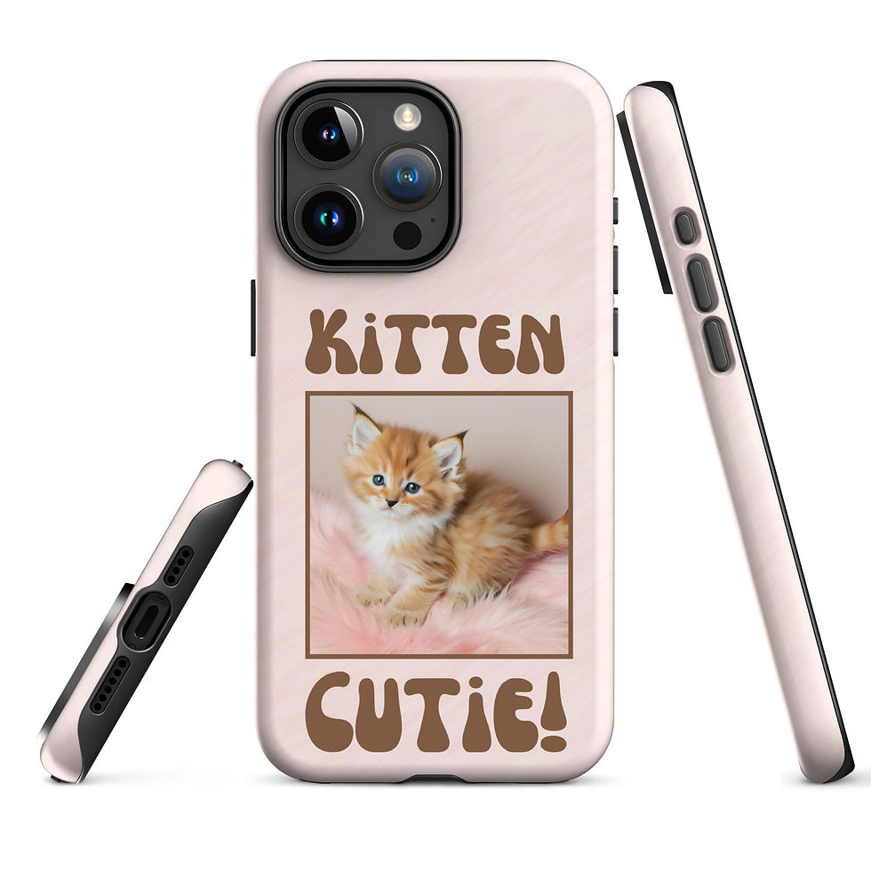 Thumbnail: Tough Case for iPhone® Kitten Cutie With Pink Background